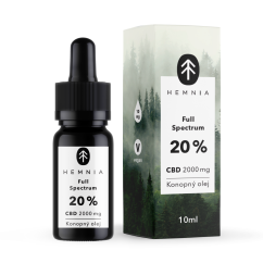 Hemnia Full Spectrum Aceite de cáñamo con CBD al 20 %, 2000 mg, 10 ml