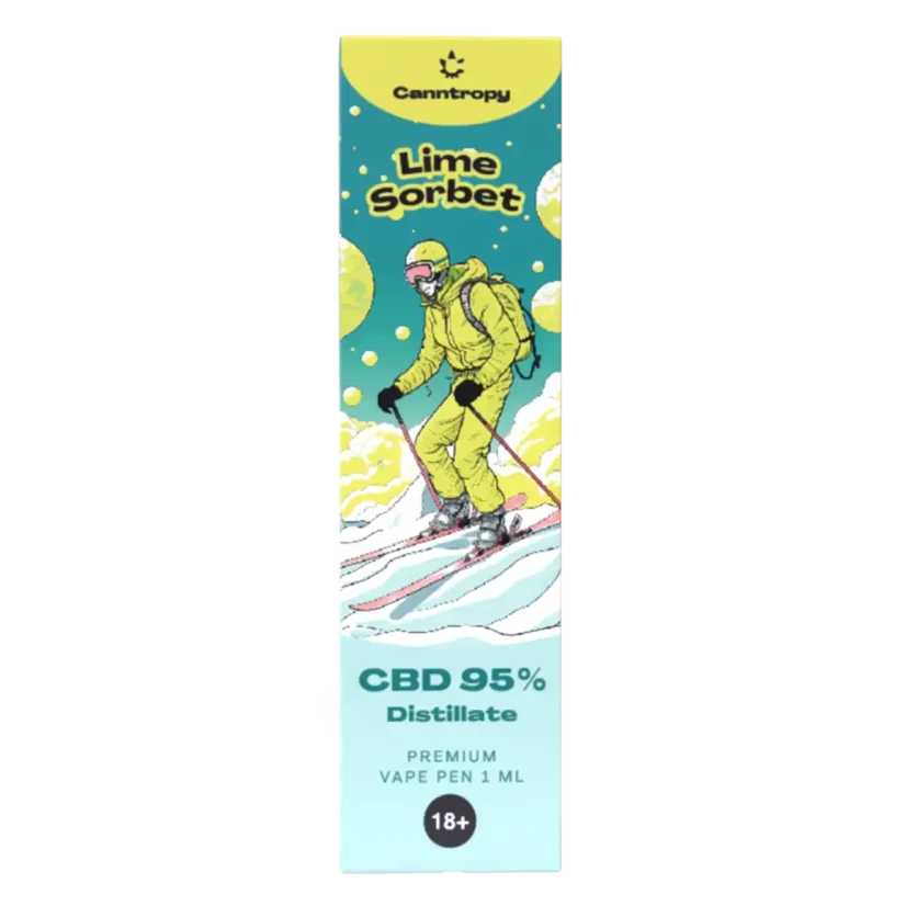 Canntropy CBD jednorazové vape pero Lime Sorbet, CBD 95 %, 1 ml