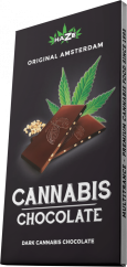 Czekolada gorzka HaZe Cannabis z nasionami konopi - Karton (15 tabliczek), 1200 g