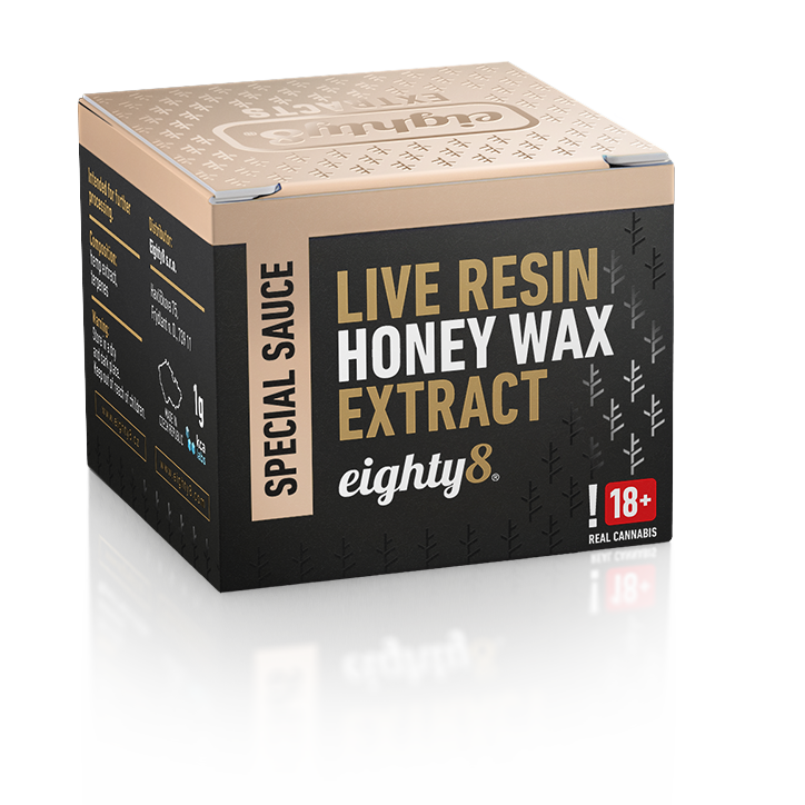Eighty8 CBD Live Resin Honey Wax, 65 % CBD, 1 G