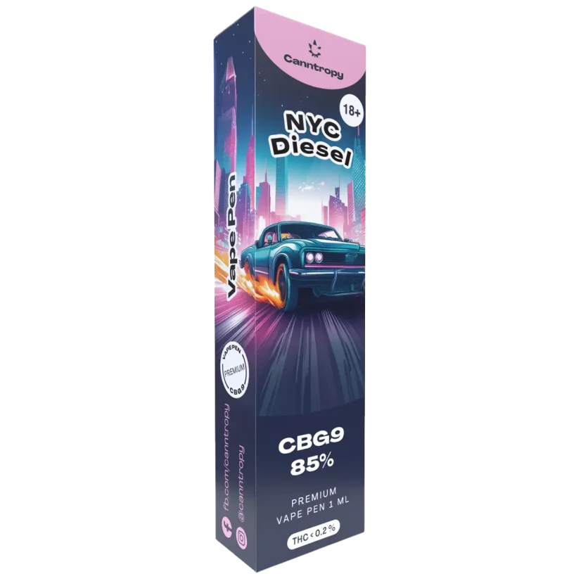 Canntropy CBG9 enkratno vape pero NYC Diesel, CBG9 85 % kakovost, 1 ml