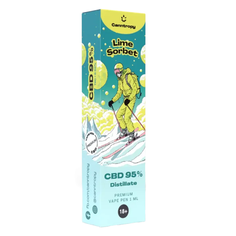Canntropy CBD jednorazové vape pero Lime Sorbet, CBD 95 %, 1 ml