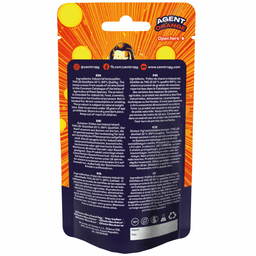 Canntropy THCJD Agent de hash portocaliu, THCJD 90% calitate, 1 g - 5 g