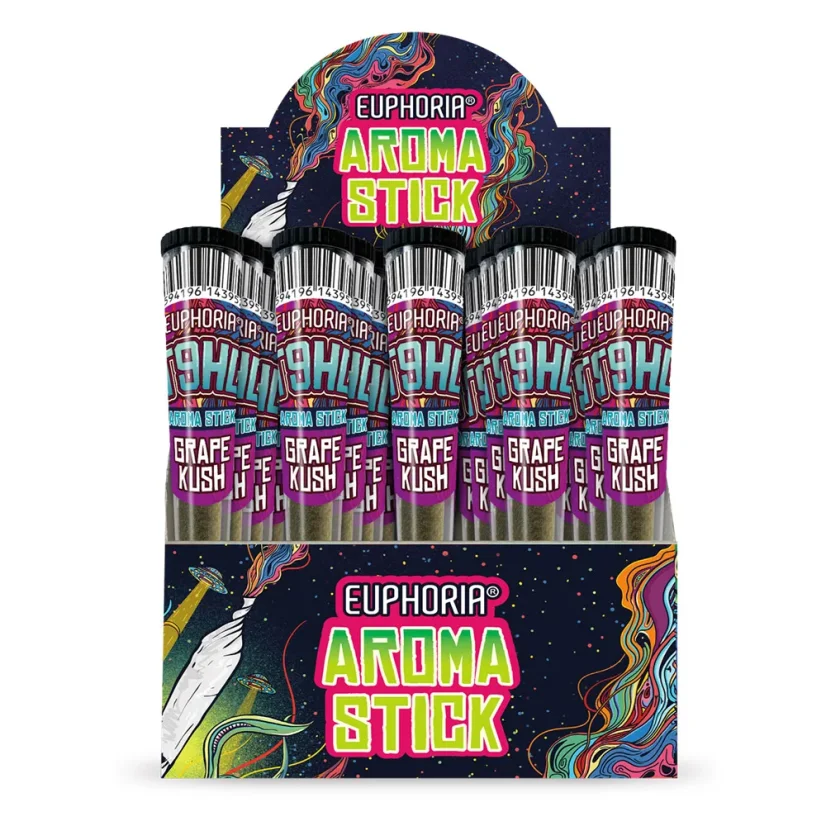 Euphoria T9HC Aromaattinen tikku Grape Kush, 20 kpl esillä