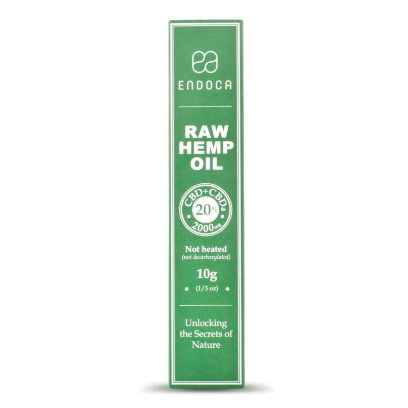 Endoca RAW Hemp Oil Extract 2000 mg CBD + CBDa (20%), 10 g syringe