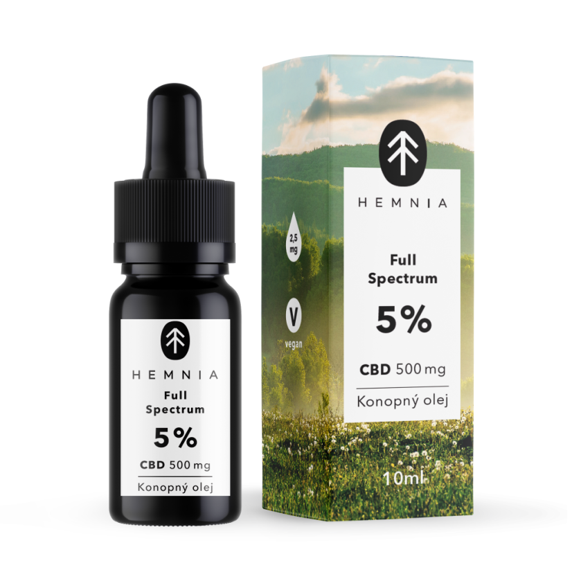 Hemnia Full Spectrum CBD-hamppuöljy 5%, 500mg, 10 ml