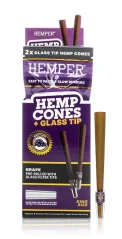 Cones HEMPER King Size + Ponta de Vidro 2un Uva