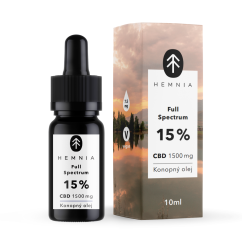 Hemnia Ulei de cânepă CBD cu spectru complet 15%, 1500 mg, 10 ml