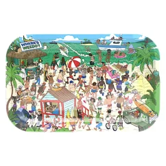 Best Buds Where is Weedo? beach, Metal Rolling Tray Medium, 17x28 cm