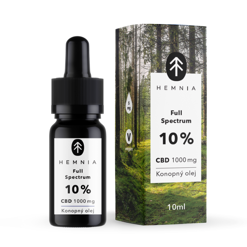 Hemnia täyden spektrin CBD-Hamppuöljy 10%, 1000mg, 10ml