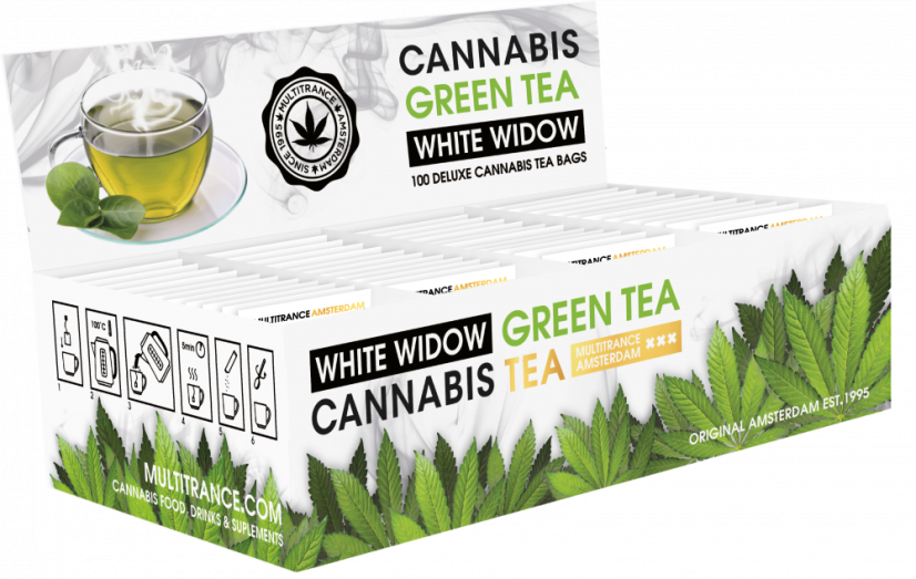 Cannabis White Widow Green Tea - Display Container (100 φακελάκια τσαγιού), 200 g