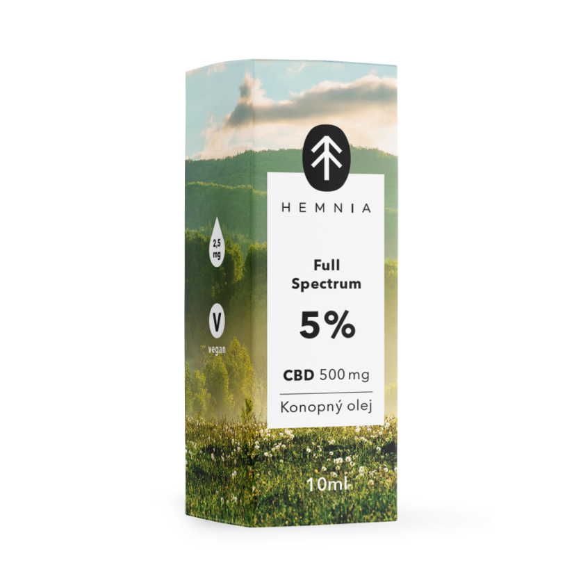 Hemnia Full Spectrum CBD-hamppuöljy 5%, 500mg, 10 ml
