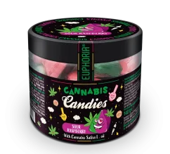 Euphoria Cannabis Candies Hapan vadelma, 140 g