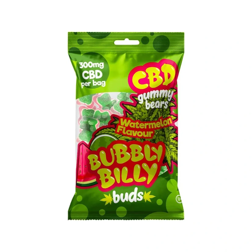 Bubbly Billy Buds Watermelon CBD Gummy Bears (300 mg), 100 g