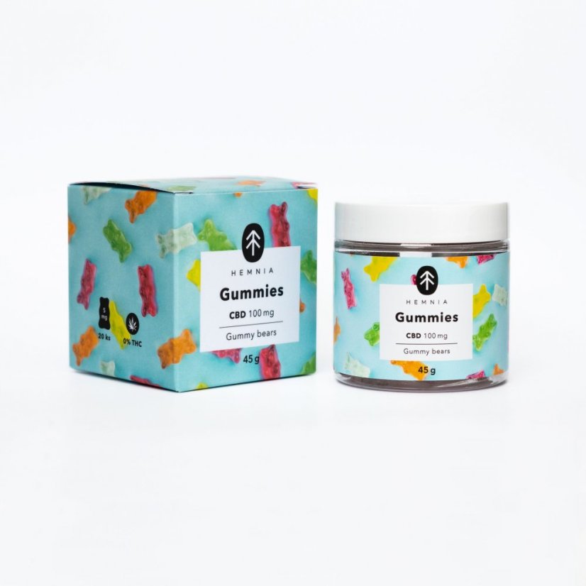 Hemnia CBD-karkit, kirsikka, kiivi, ananas, mansikka, 500 mg CBD:tä, 100 kpl x 5 mg, 225 g