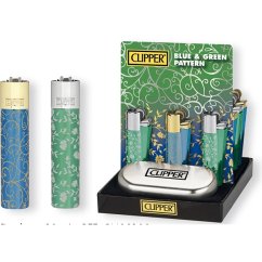 Clipper Metallinsininen vihreä kuvio