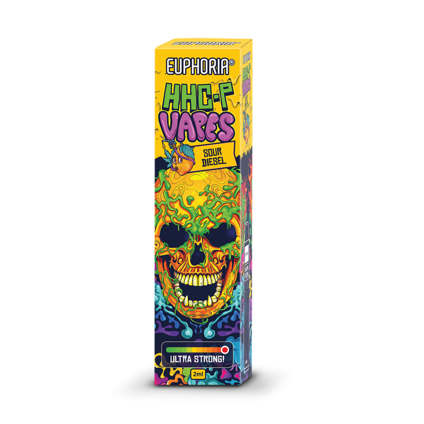 Euphoria HHCP Stylo Vape Jetable Sour Diesel, 93% HHCP, 2 ml