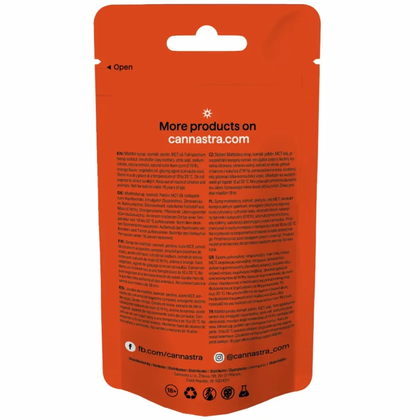 Cannastra THC+ Astro Bears Orange Bath Jellies, 30 kpl x 5 mg, 150 g