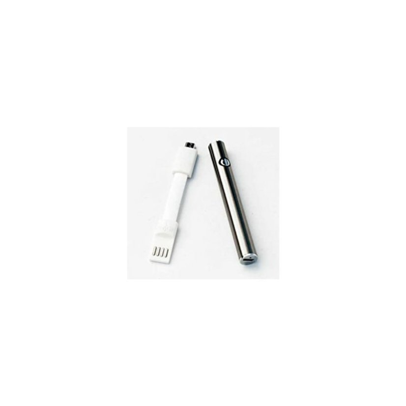 Batéria pre CBD kazetu, 380 mAh, 510 závit, USB nabíjačka, strieborná