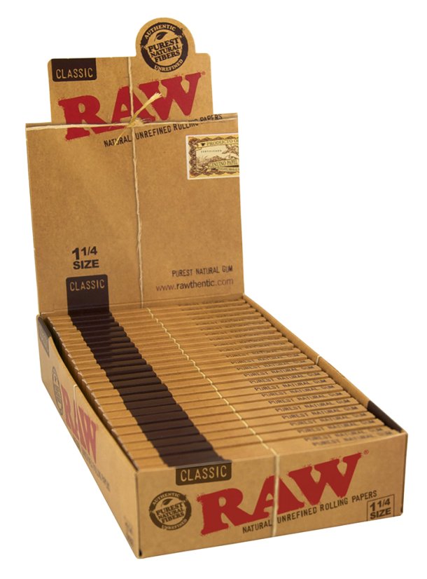 RAW nebielené krátke papieriky veľkosti 1¼ - 24 ks v box