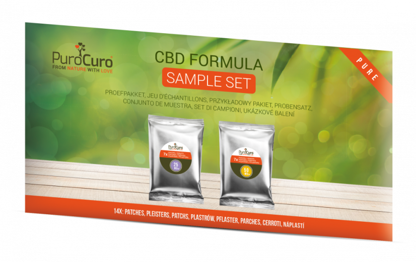 PuroCuro Hampun CBD Formula -laastarit, testaaja - 6pcs 25mg & 6pcs 50mg