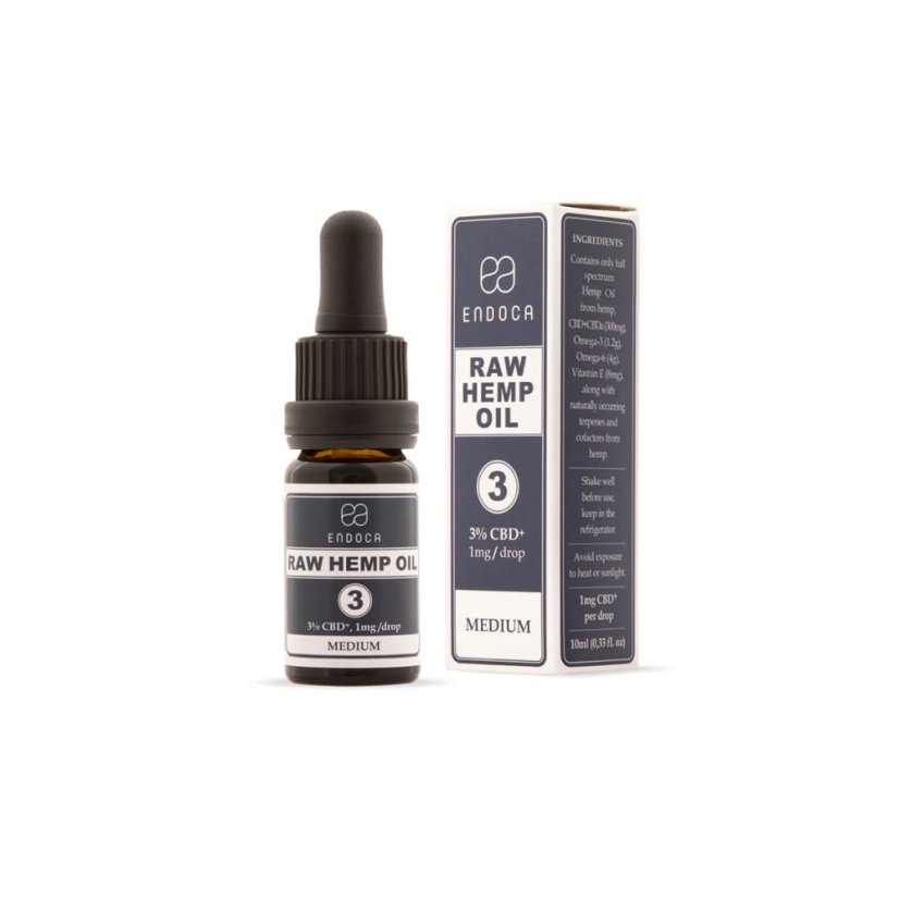 Endoca RAW Konopný olej 900 mg CBD + CBDa (3%), 30 ml