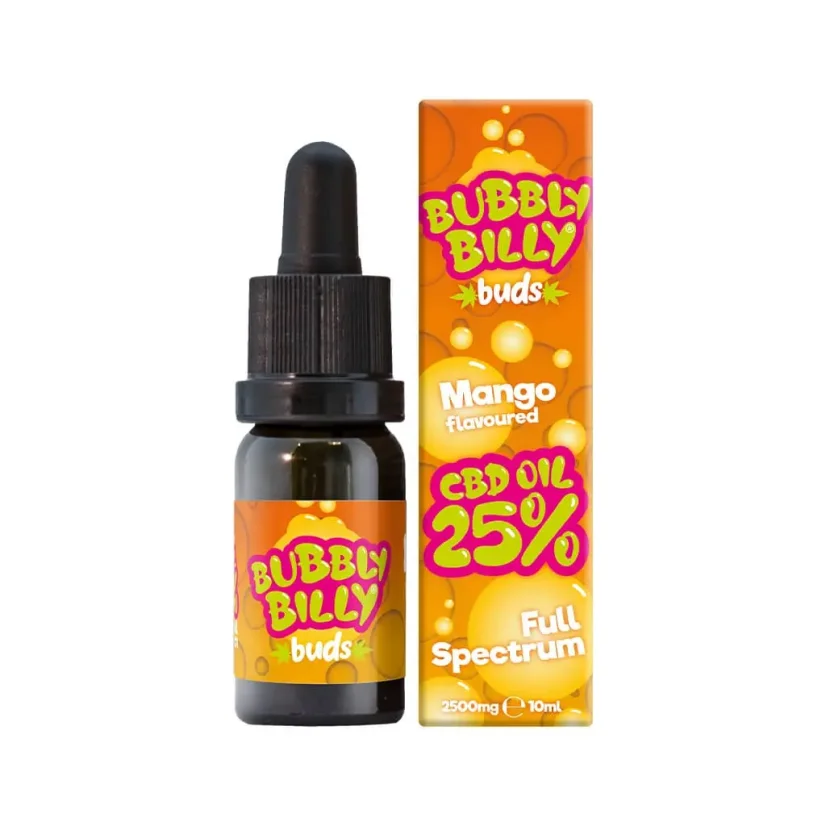 Bubbly Billy Buds CBD öljy Mango, 25 % CBD, 2500 mg, 10 ml