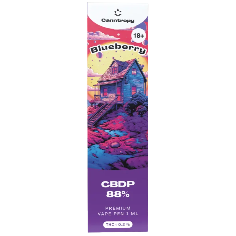 Canntropy CBDP Vape Pen Blueberry, CBDP 88% laatu, 1 ml