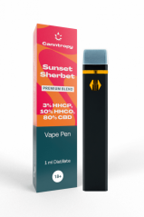 Canntropy Zmes HHC-PO Vape Pen Sherbet pri západe slnka, HHC-P 3 %, HHC-O 10 %, CBD 80 %, 1 ml