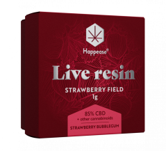 Happease - Wyodrębnij pole truskawek Żywa żywica, 85% CBD, 1g
