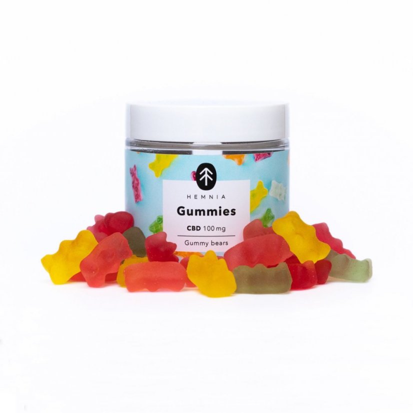 Hemnia CBD-karkit, kirsikka, kiivi, ananas, mansikka, 500 mg CBD:tä, 100 kpl x 5 mg, 225 g