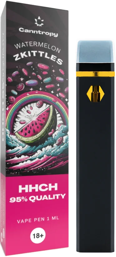 Canntropy HHCH kertakäyttöinen vape Pen Watermelon Zkittles, HHCH laatu 95 %, 1 ml