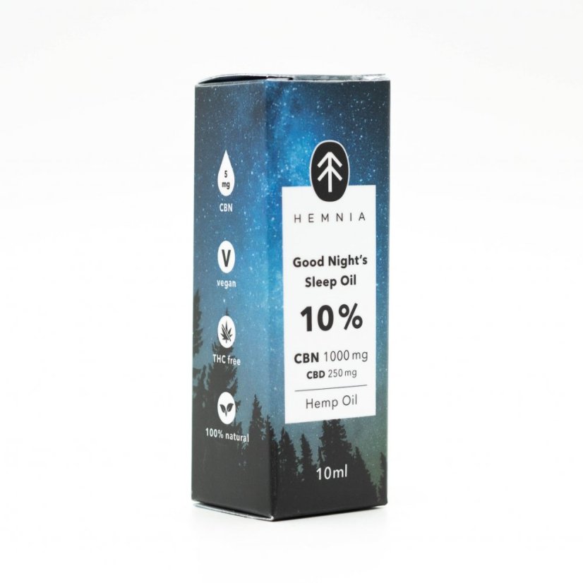 Hemnia Good Night´s Sleep Konopný olej 10%, 1000 mg CBN, 250 mg CBD, 10 ml