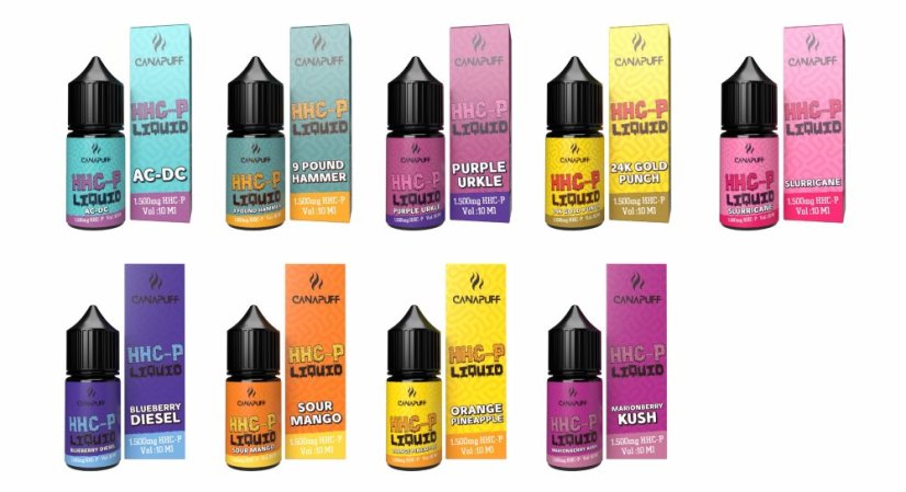 CanaPuff HHCP Liquids, All in One Set - 9 flavours x 10 ml