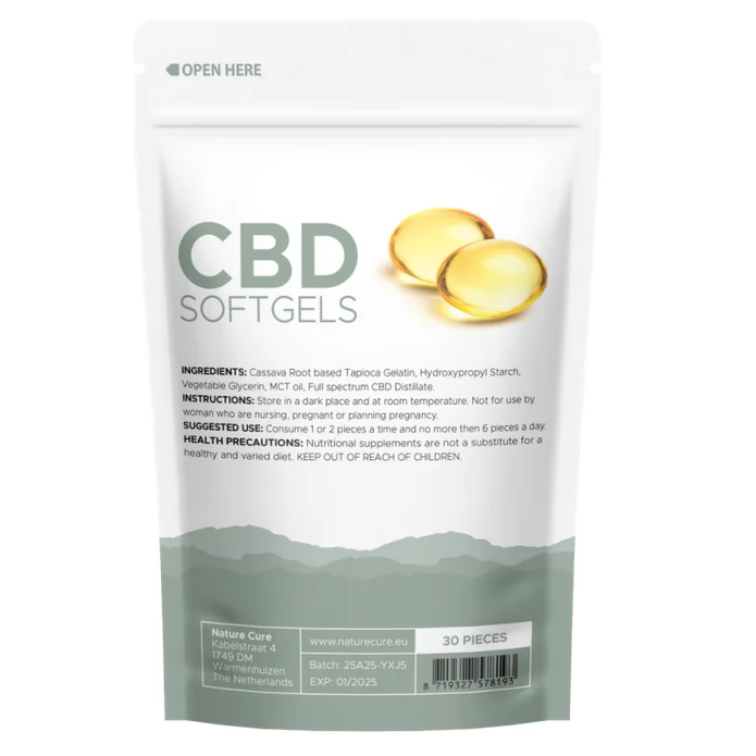 Nature Cure CBD mehki geli - 750mg CBD, 30 kosov x 25 mg