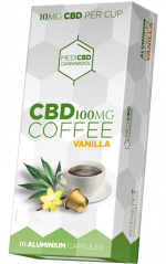 Cápsulas de Café de Baunilha MediCBD (10 mg CBD) - Caixa (10 caixas), 500 g
