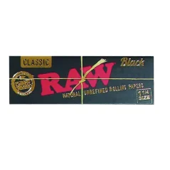 RAW Black Classic 1¼ Rolling Papers - karta tal-irrumblar naturali mhux raffinata, 50 folja