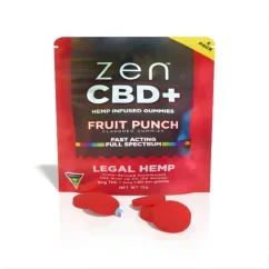 Zen CBD THC+ Fruit Punch Gummies, 5pcs, 50mg