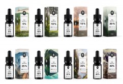 Hemnia Full Spectrum CBD-öljyt 5 % - 40 %, All in One -setti – 8 vahvuutta x 1 kpl, 80 ml