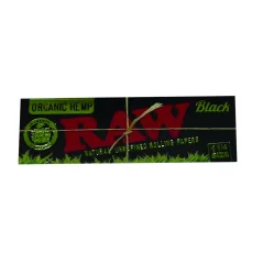 RAW Black Organic Hemp 1¼ balící papírky - přírodní nerafinované balící papírky, 50 papírků