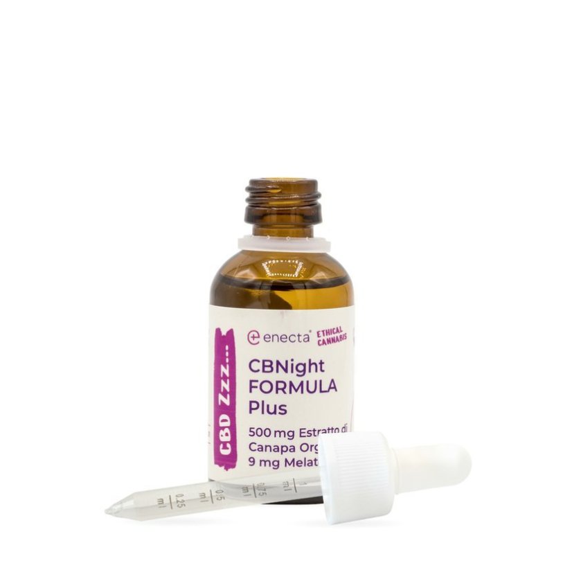 Enecta CBNight Formula PLUS konopný olej s melatonínom, 500 mg organic konopný extrakt, 30 ml