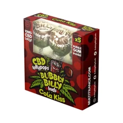 Bubbly Billy Buds 10 mg CBD Cola Kiss Lollies med Bubblegum Inuti – Presentförpackning (5 Lollies), 100 g