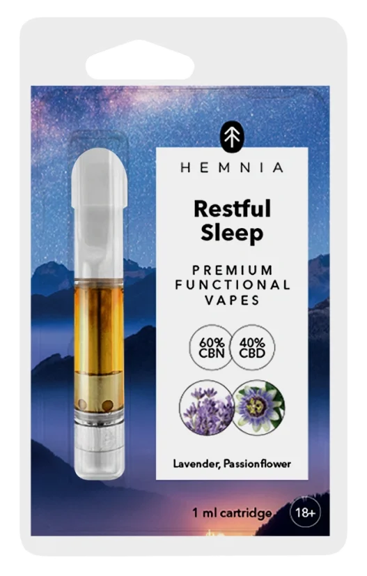 Hemnia Náplň Pokojný spánok – 40 % CBD, 60 % CBN, levanduľa, mučenka, 1 ml