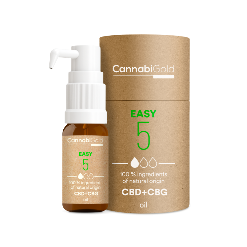 CannabiGold öljy Easy 5 % (4,5 % CBD, 0,5 % CBG), 600 mg, 12 ml