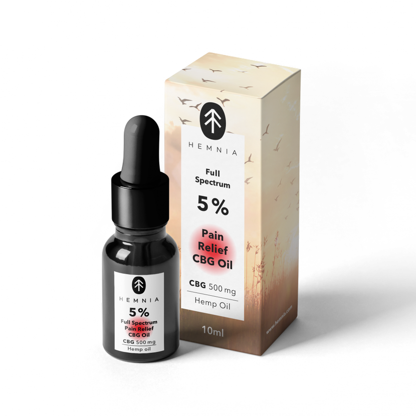 エッセンシャルオイル CBN Oil 5% lekku Hemnia フルスペクトル鎮痛CBGオイル - CBG 5%、CBD 5%、500mg、10ml