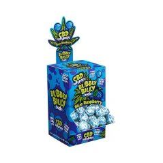 Bubbly Billy Buds 10 mg CBD Blaue Himbeere Lollies – Displaybehälter (100 Lollies), 2000 g
