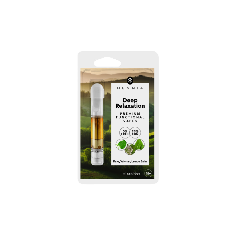 Hemnia Deep Relaxation - patruuna, 5 % CBDP, 90 % CBN, kava kava, valerian, sitruunamelissa, 1 ml