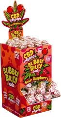 Bubbly Billy Buds 10 mg CBD-hapan vadelmajäykät, joiden sisällä on kuplivettä – näyttöpakkaus (100 tikkujuurta), 1800 g