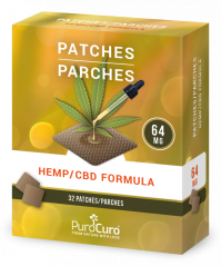 PuroCuro 64 mg hamp CBD-formelplastre, 32 stk, 2048 mg
