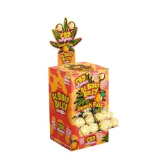 Bubbly Billy Buds 10 mg CBD Peach Fuzz Lollies – Wadah Display (100 Lollipop), 2000 g